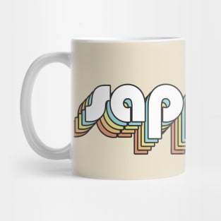 Sapphire - Retro Rainbow Typography Faded Style Mug